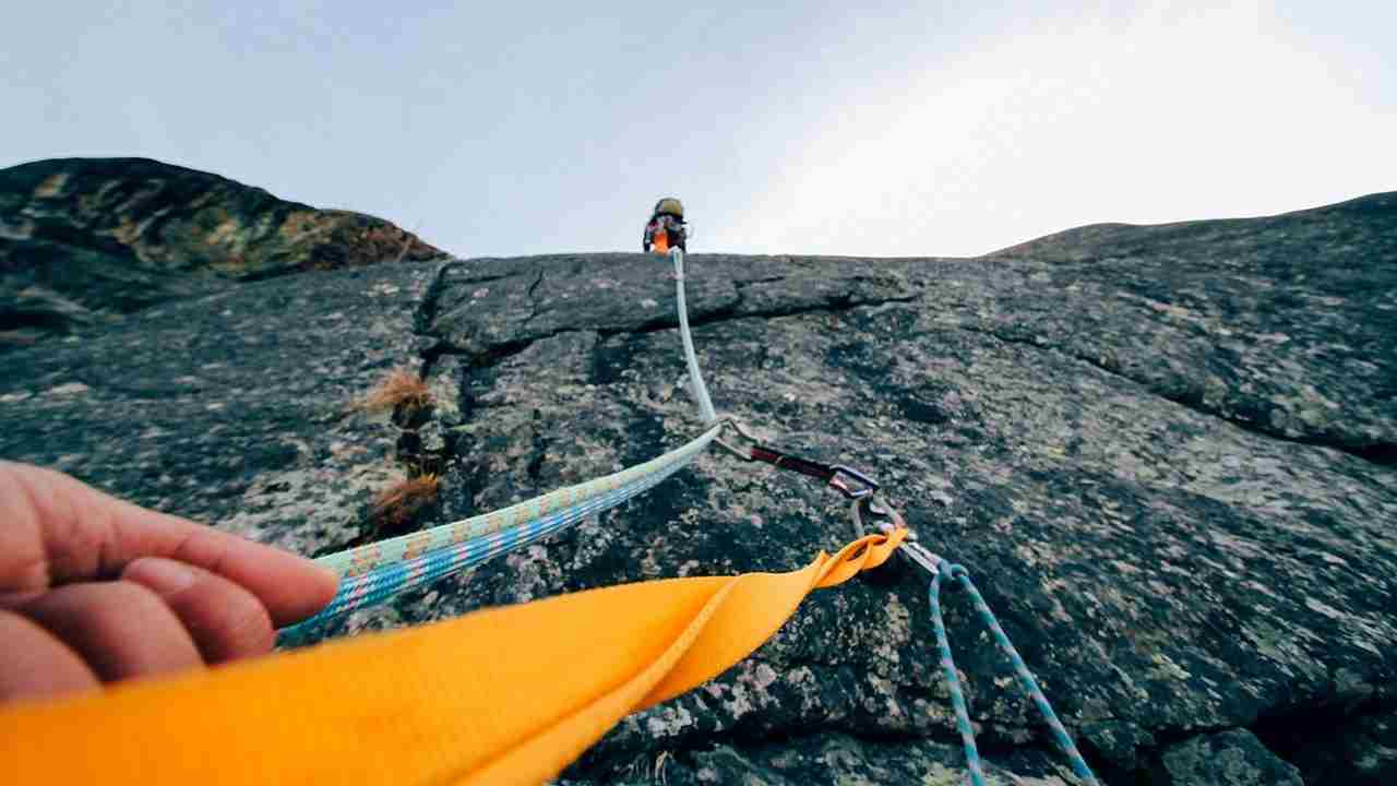 Una corda da arrampicata