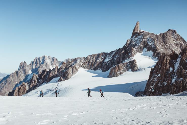 Alpinisti sul Monte Bianco di Courmayeur