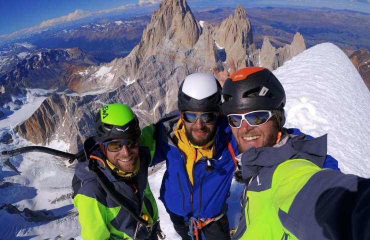 Gabriel Tschurtschenthaler, Vittorio Messini e Matthias Wurzer su El Chalten in Argentina