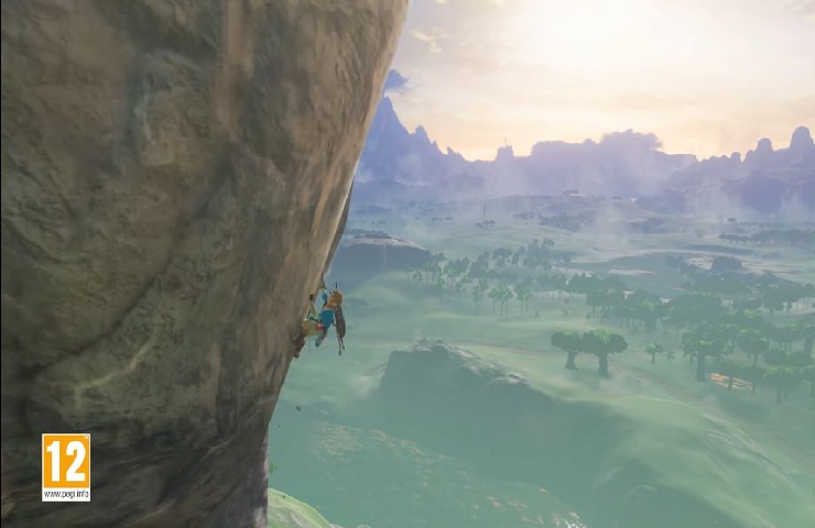 Link intento ad arrampicarsi in The Legend of Zelda: Breath of the Wild