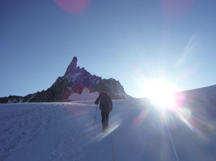 La guida alpina Francesco Ratti con un cliente