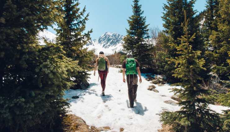 Escursionisti nella neve