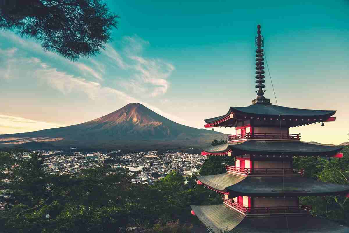 Monte Fuji visto dalla città