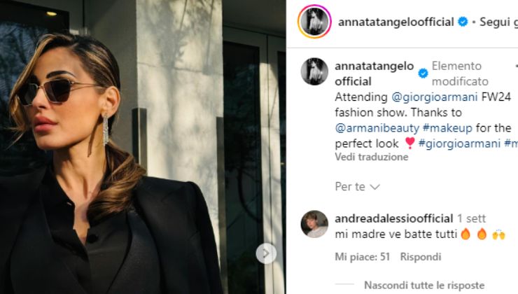 commento figlio anna tatangelo