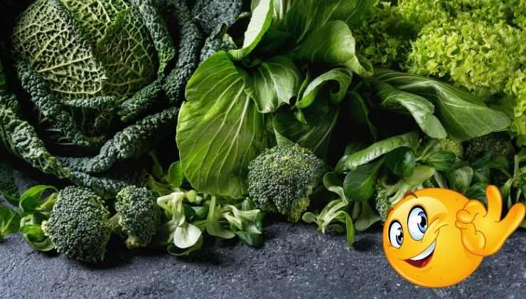 alimentazione verdure a foglie verde