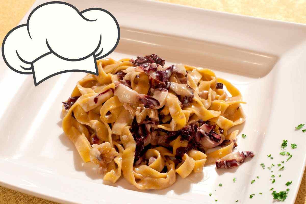 ricetta tagliatelle radicchio e culatello